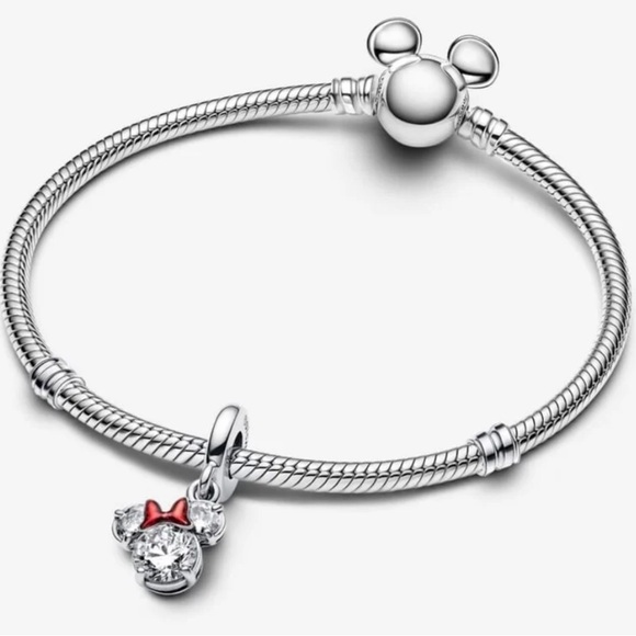PANDORA Disney Minnie Mouse Silhouette Christmas Dangle Charm w/box - Picture 4 of 10